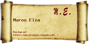 Maros Elza névjegykártya